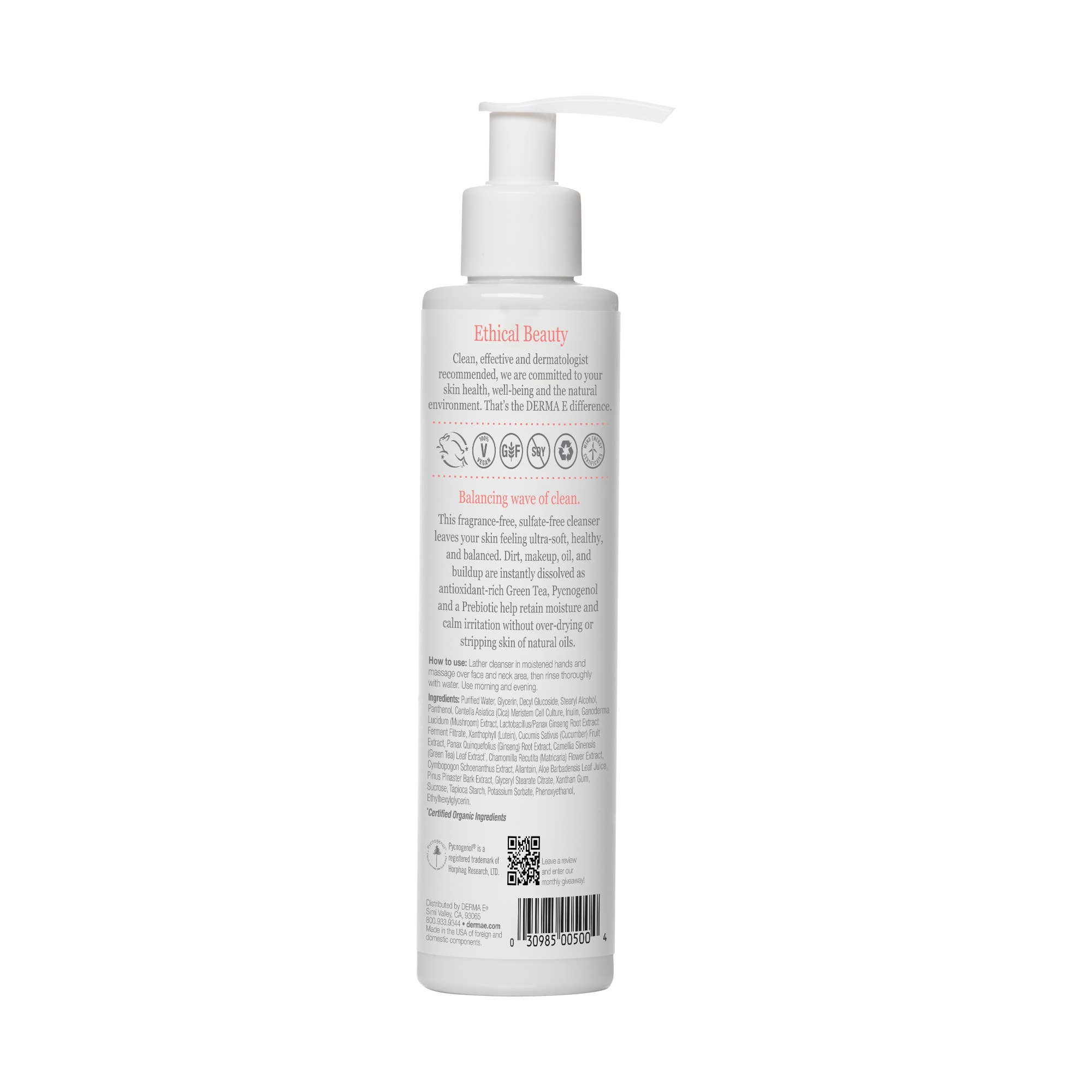 DERMA E - Pure Biome Balancing Cleanser